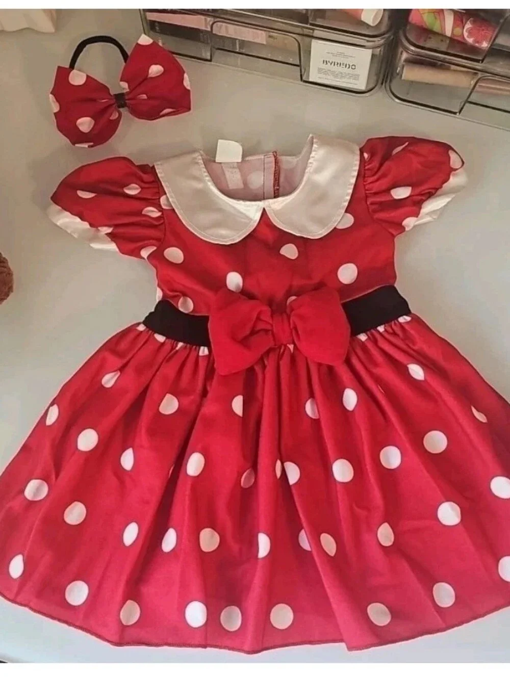 Disney Baby Minnie Mouse Red Polka Dot Dress 12 Months